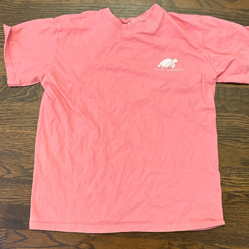 Simply Southern Coral Tee with Turtle Logo